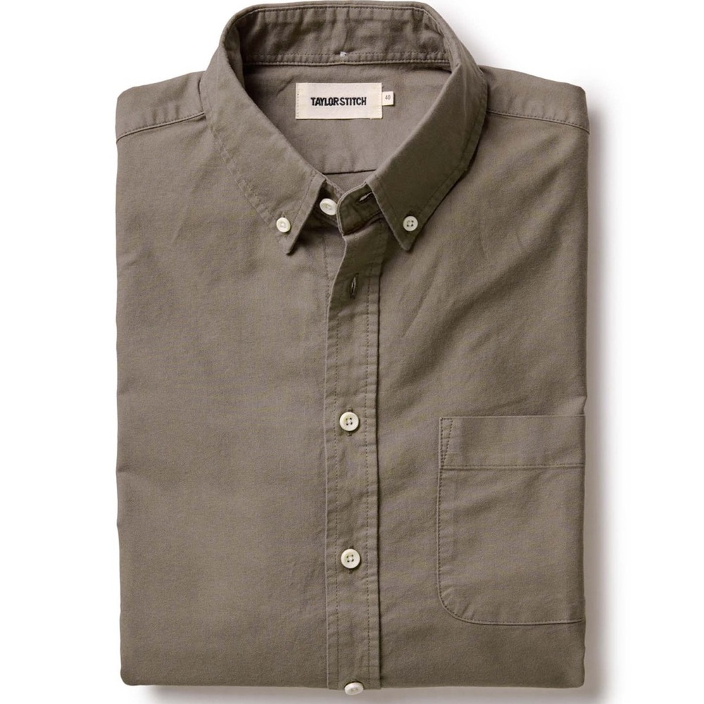 Taylor Stitch The Jack Oxford Shirt in Smoked Olive (Men's L)